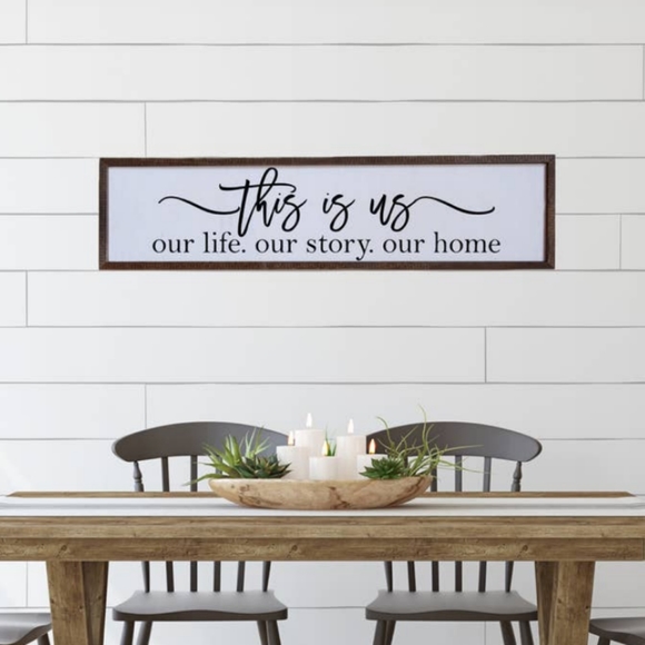 Other - 24x6 wooden framed "this is us" sign